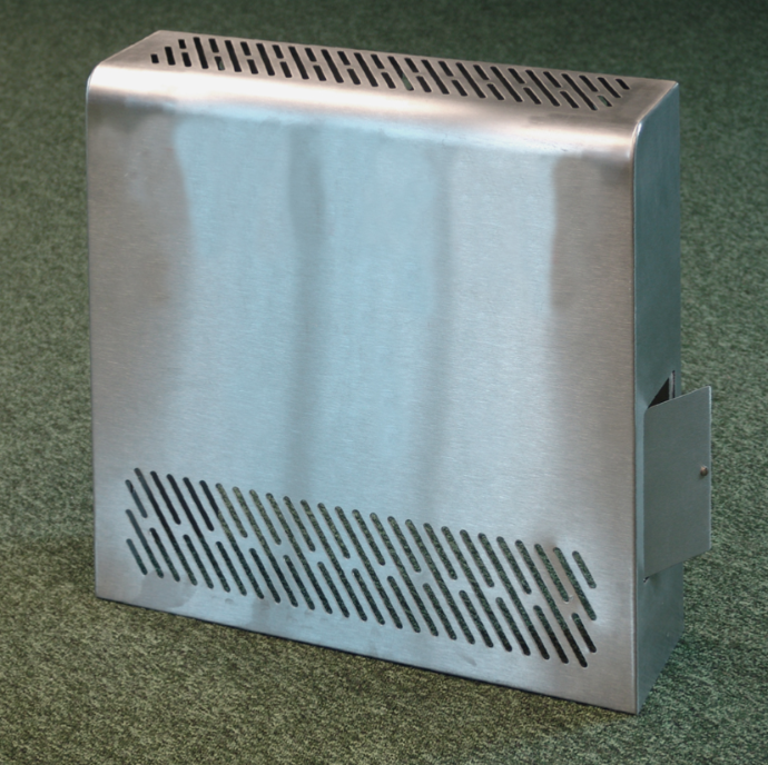 Standard steel radiator cover close up